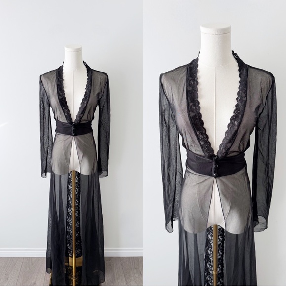Other - Egyptian made black lace sheer long robe